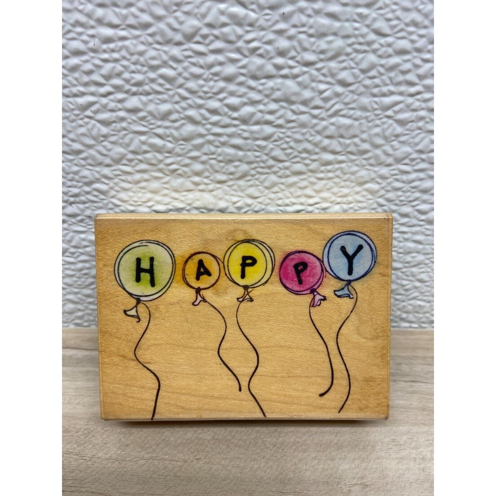 Hero Arts Happy Balloons Wood Mounted Rubber Stamp
